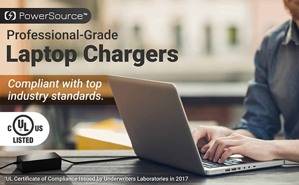 Professional-Grade Laptop Charger Compliant with top industry standards. UL certificate of compliance issued by Underwriters Laboratories in 2017
