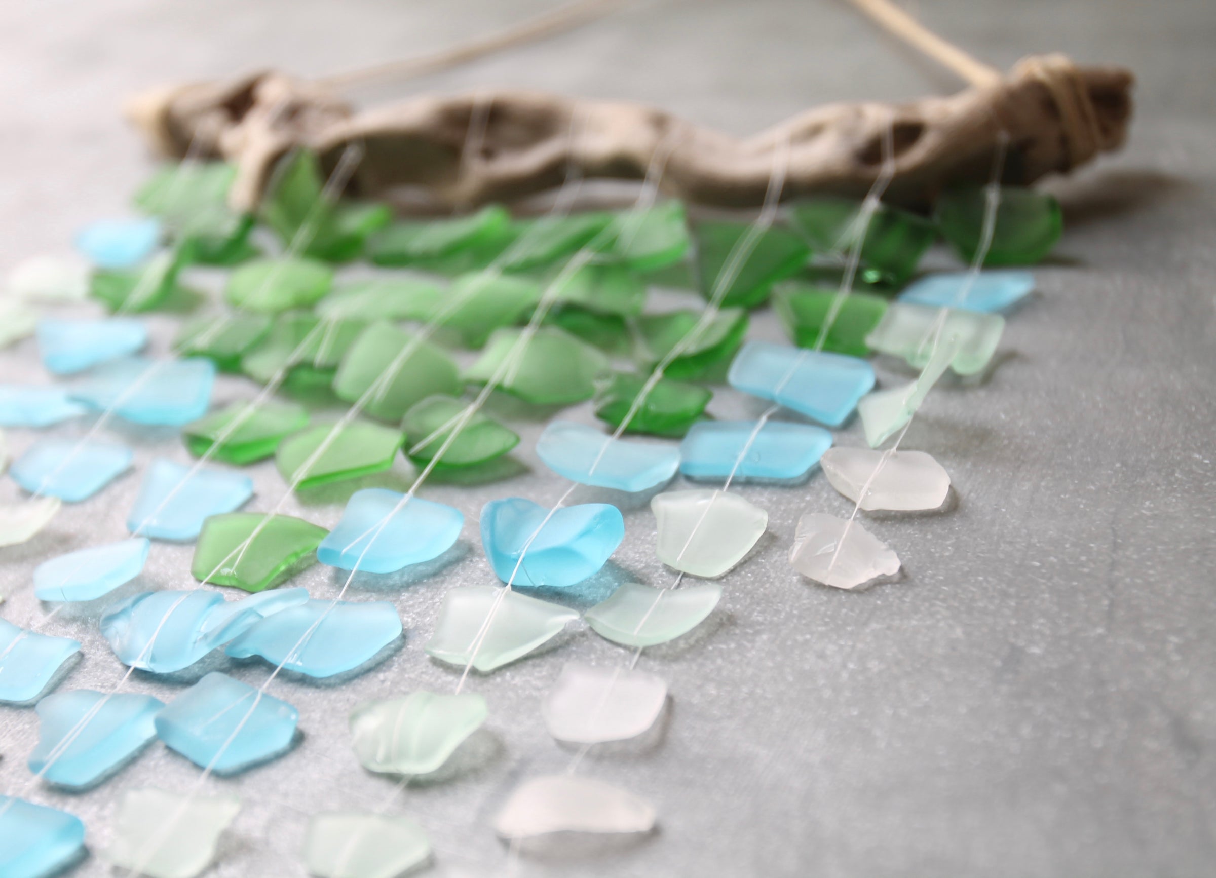 Sea Glass And Driftwood Mobile Ocean Ombre Therubbishrevival