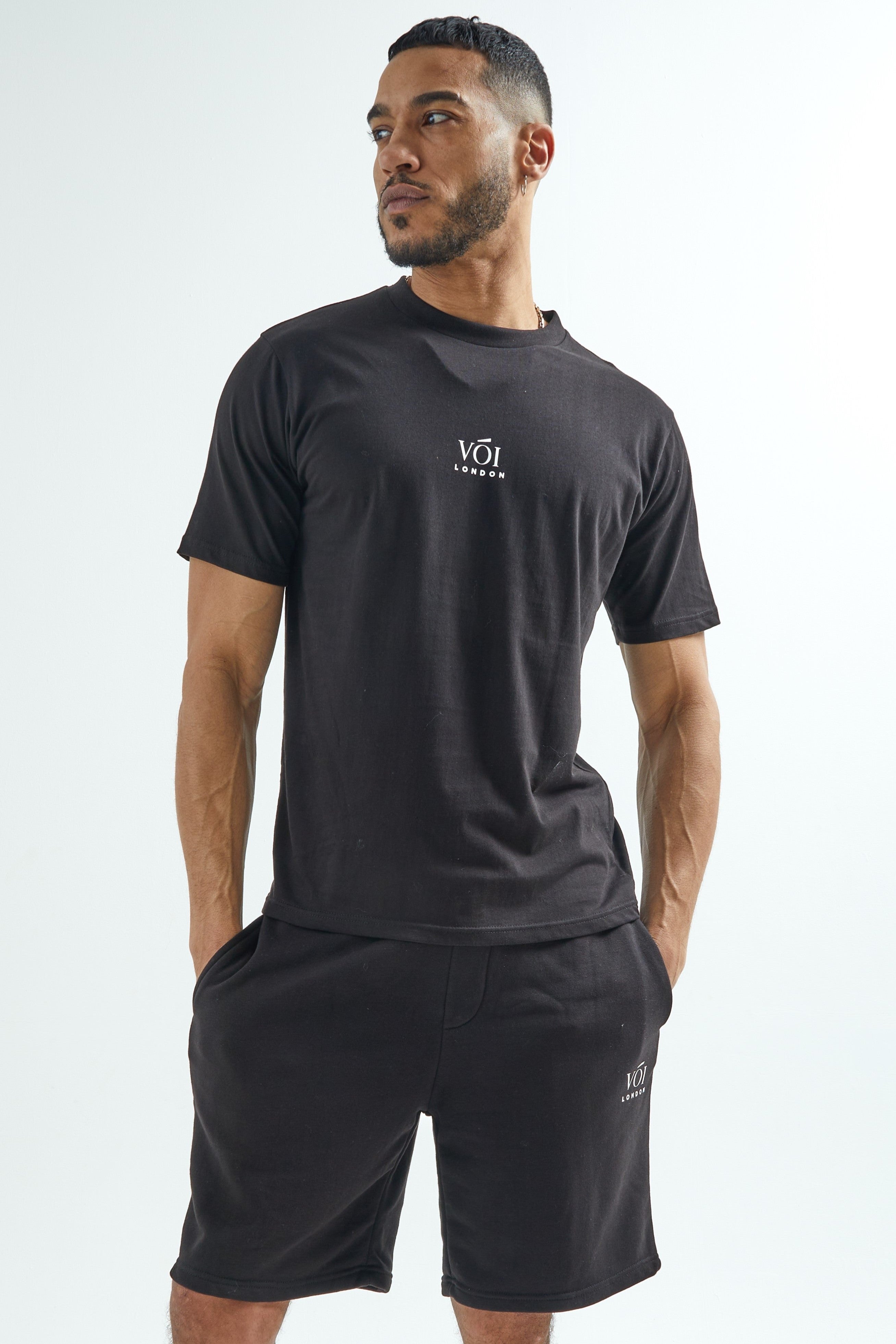 Broadwick T-Shirt & Shorts Set - Black