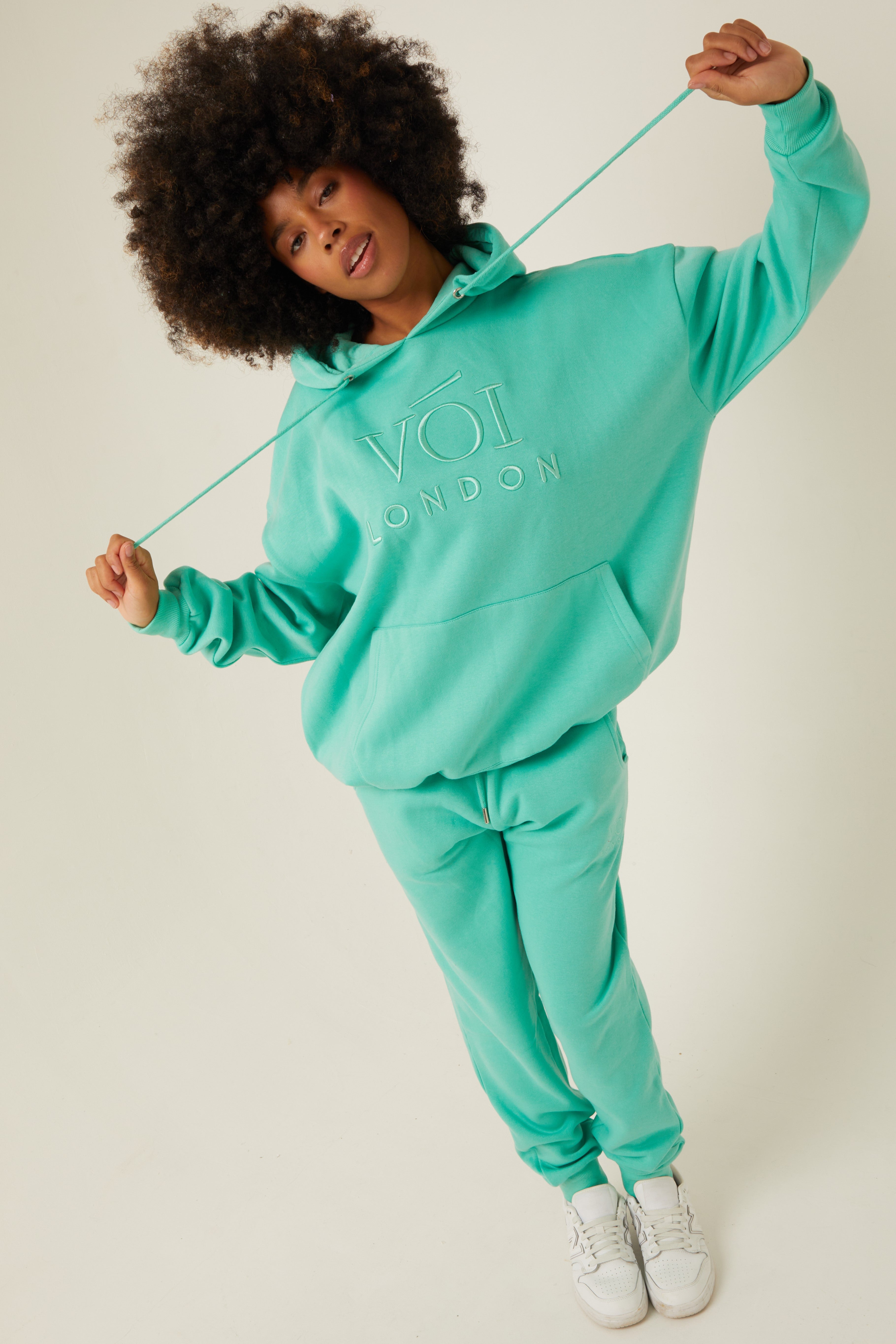 Chelsea Oversized Fleece Tracksuit - Aqua