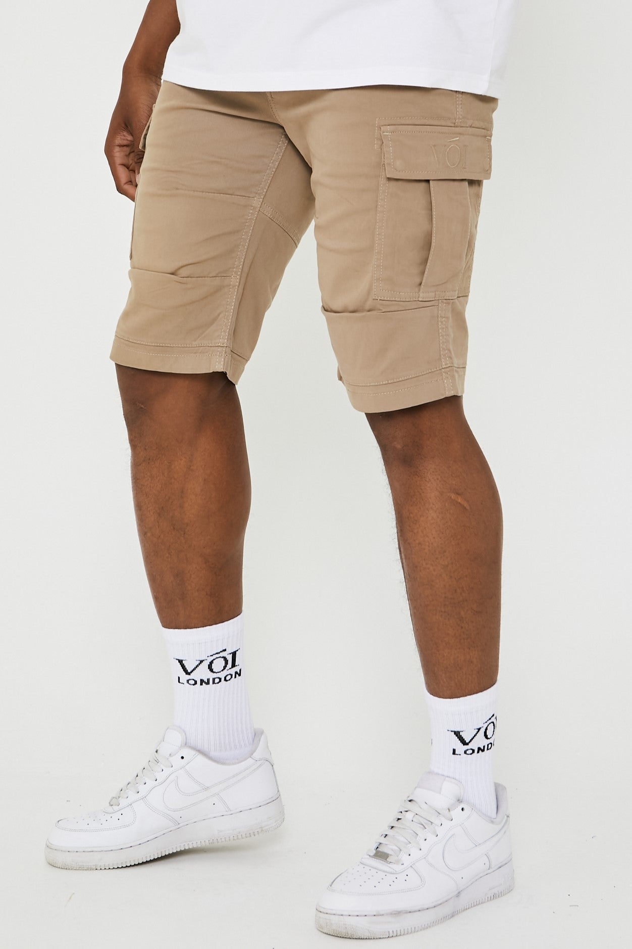 Langford Cargo Cotton Shorts - Beige