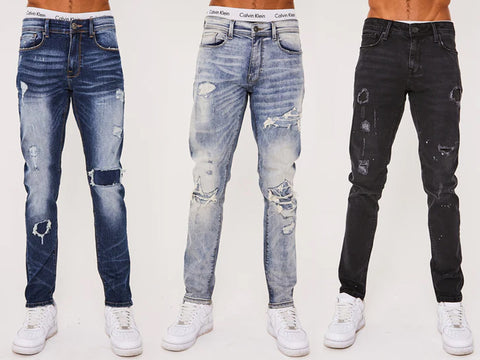 examples of tapered and carrot fit jeans