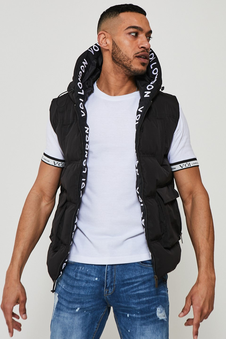 Palmerston Hooded Puffer Gilet - Black