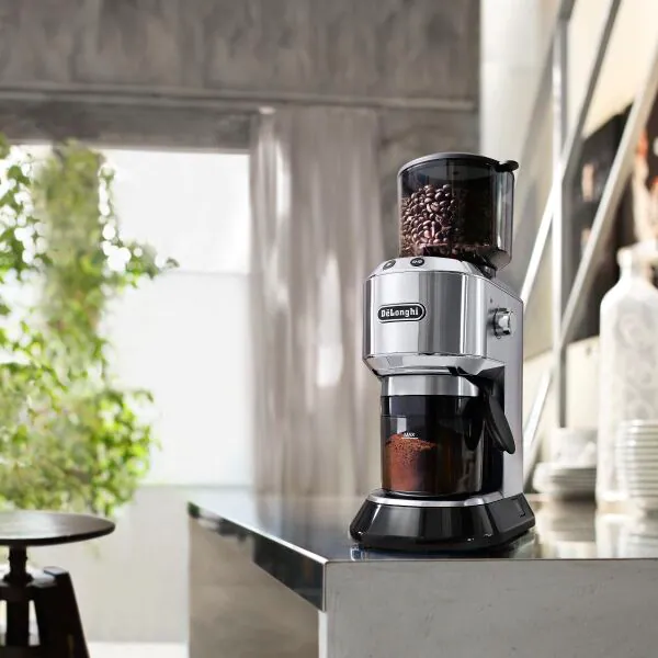 De'Longhi Dedica Espresso Coffee Grinder in Stainless Steel Housing