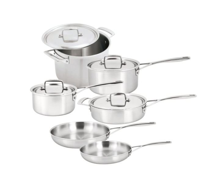 Demeyere Essential 5 - 10 Piece 18/10 Stainless Steel Cookware Set
