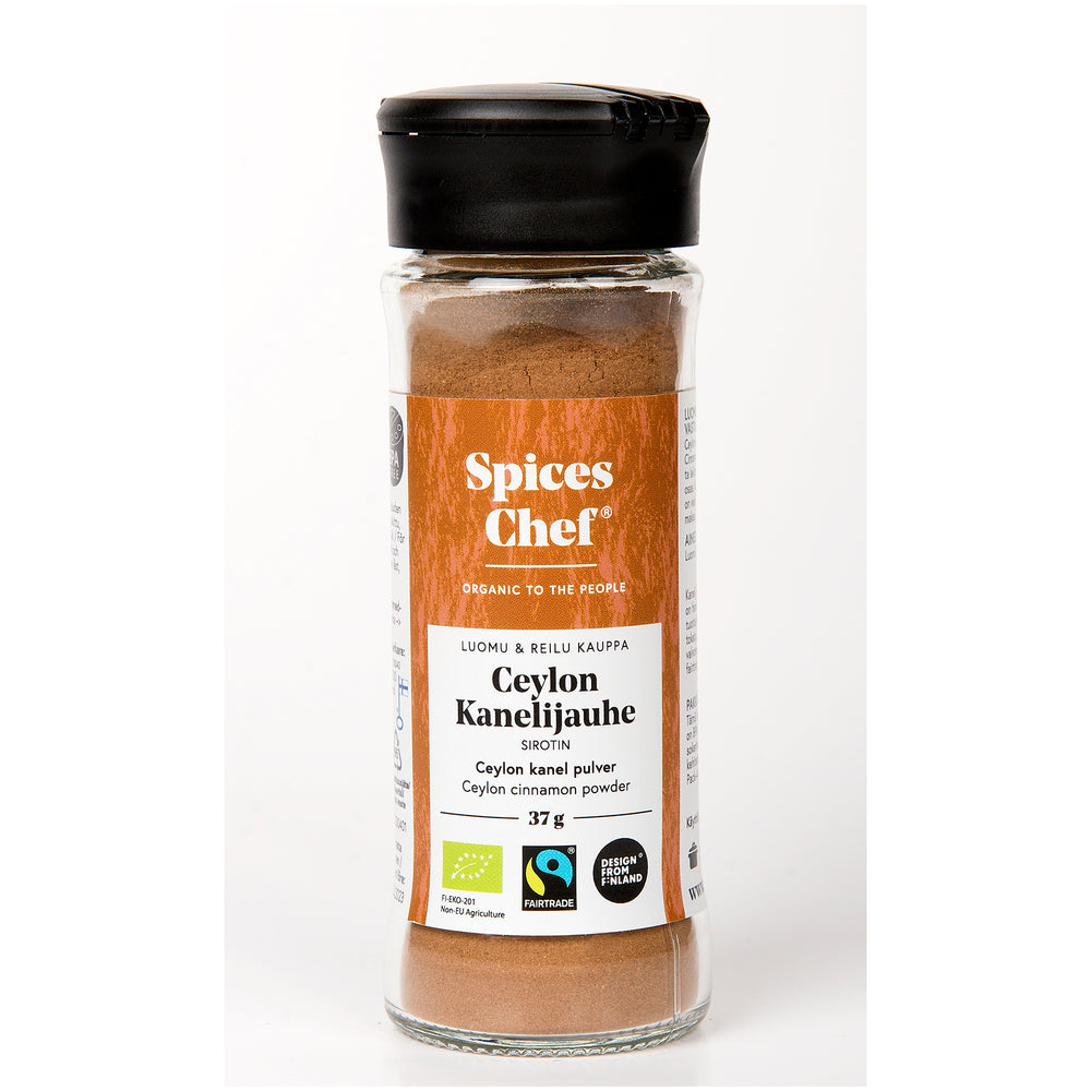 Ceylon Kaneli Jauhettu, 37g, Luomu, Reilu kauppa - BPA-vapaa biomuovi –  Spices Chef