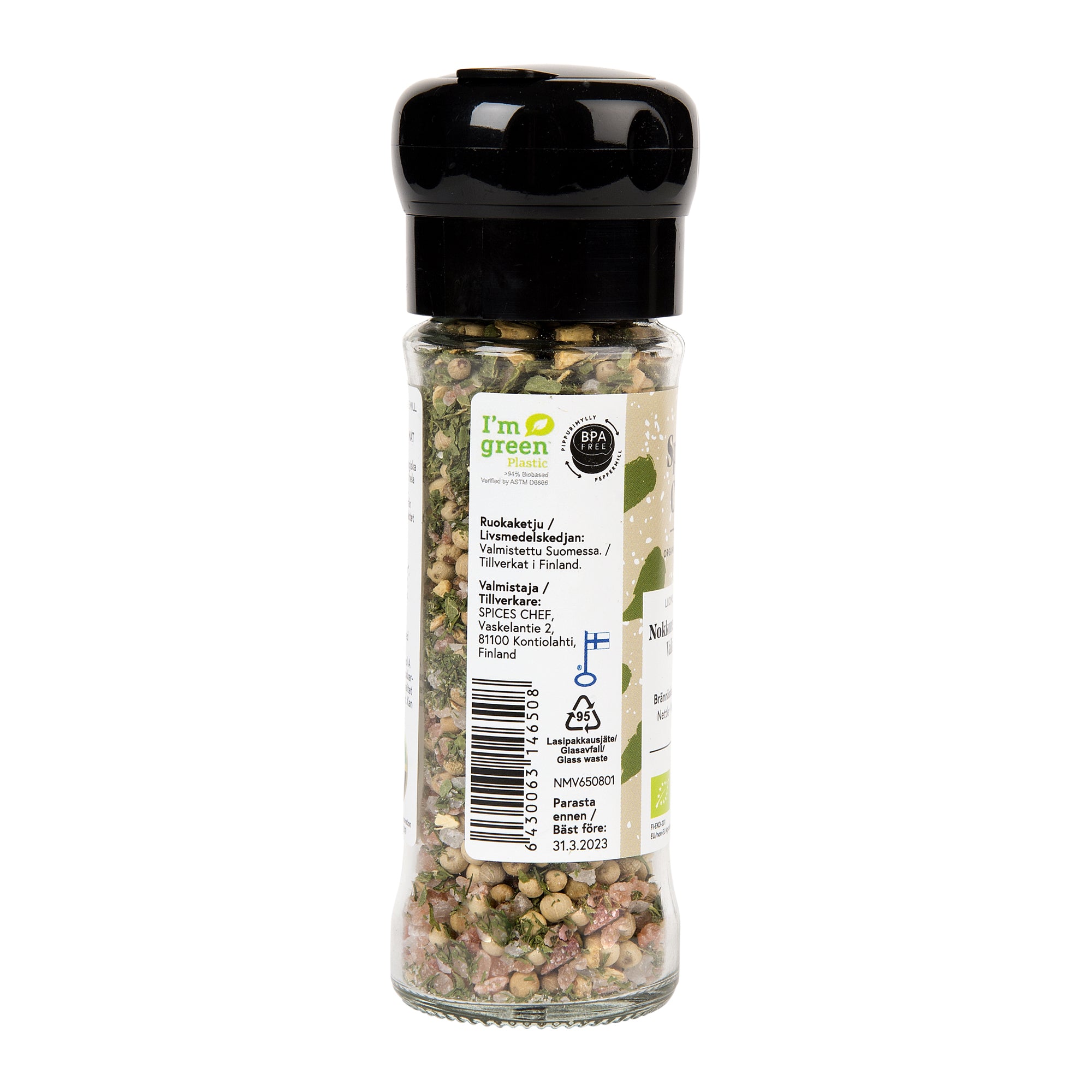 Nokkonen ja Malabar valkopippuri 75g luomu - BPA-vapaa maustemylly – Spices  Chef