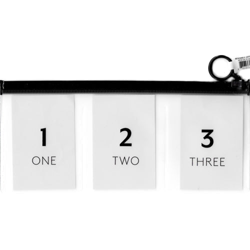 Ankyo 3-Section Reusable Storage Pouch - Transparent/Black (9" x 4")