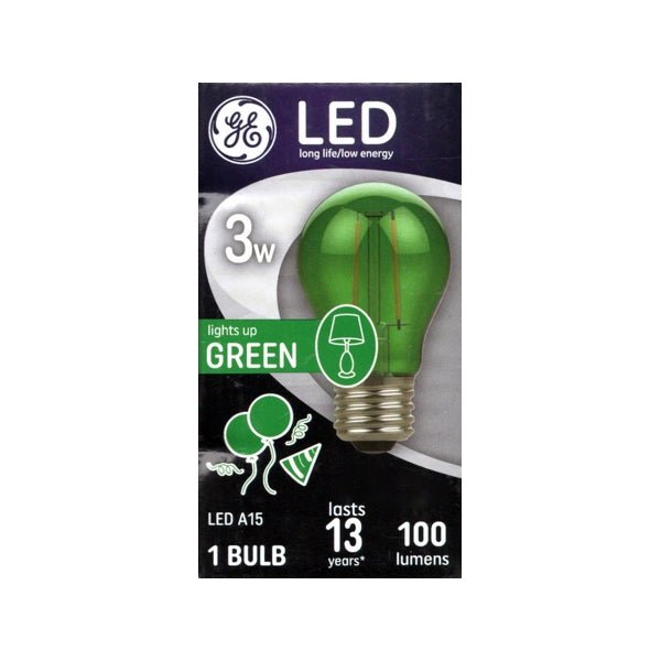 GE 3 Watt LED A15 Light Bulb - Green (1 Count)