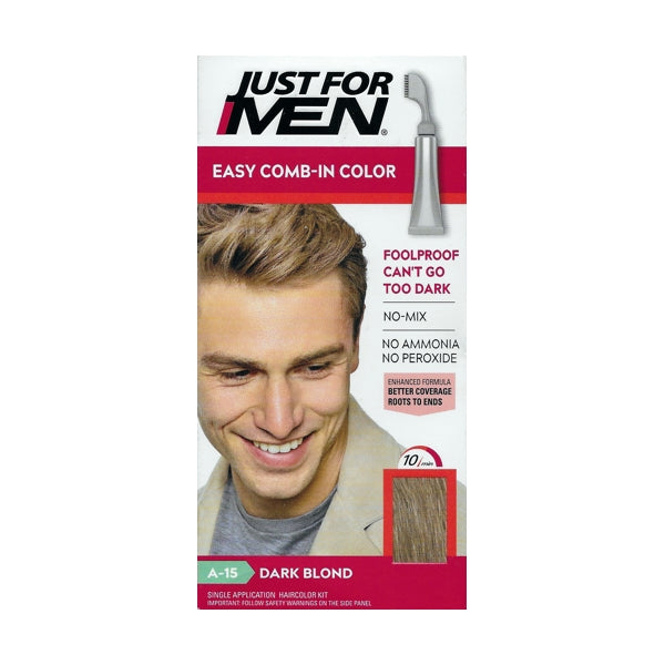 Just for Men Easy Comb-In Hair Color Kit (A-15 Dark Blonde) Lasts up to 8  Weeks - DollarFanatic.store