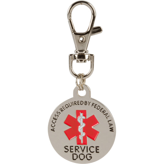 Tag or Key Ring - Service Dog - Metal - Double Sided - Two Sizes