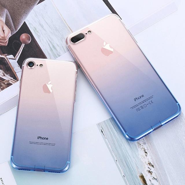 coque iphone transparente dégradé bleu marine