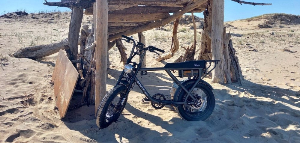vélo électrique fatbike garrett miller x plage sable