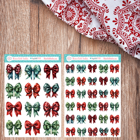 Holiday Bow Art Decorating Stickers for Christmas & All Seasons