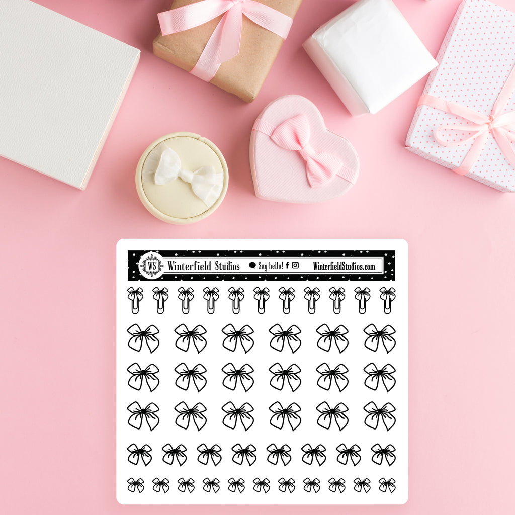 Planner Stickers : Sweater Weather- Holo Glitter Foiled Bow Tabs (B196