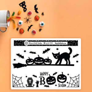Halloween Cat, Pumpkin, & Spiderweb Washi Strips