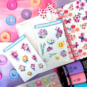 Floral Drips Art Deco Planner Stickers
