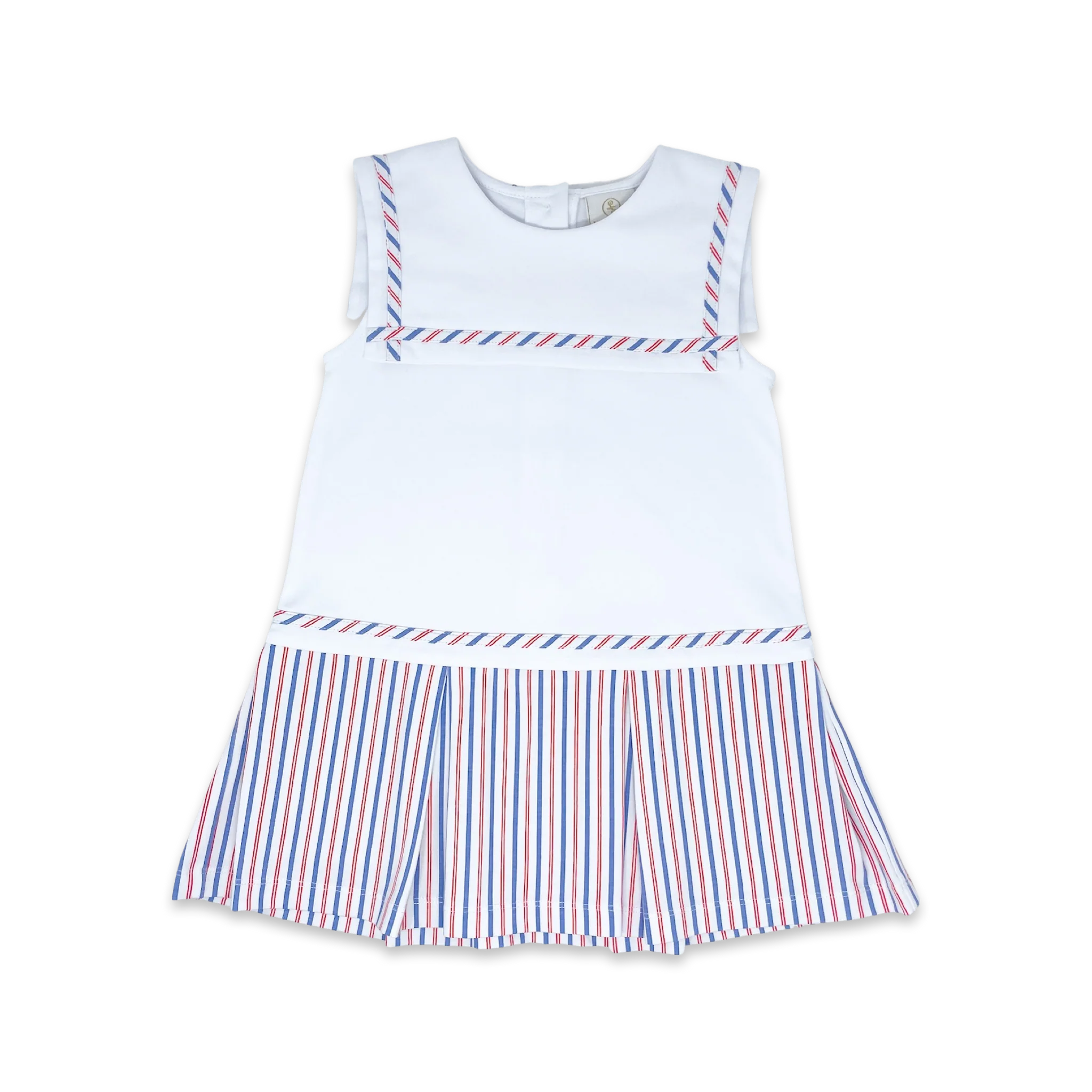 White, Patriotic Pinstripe Hadley Dress