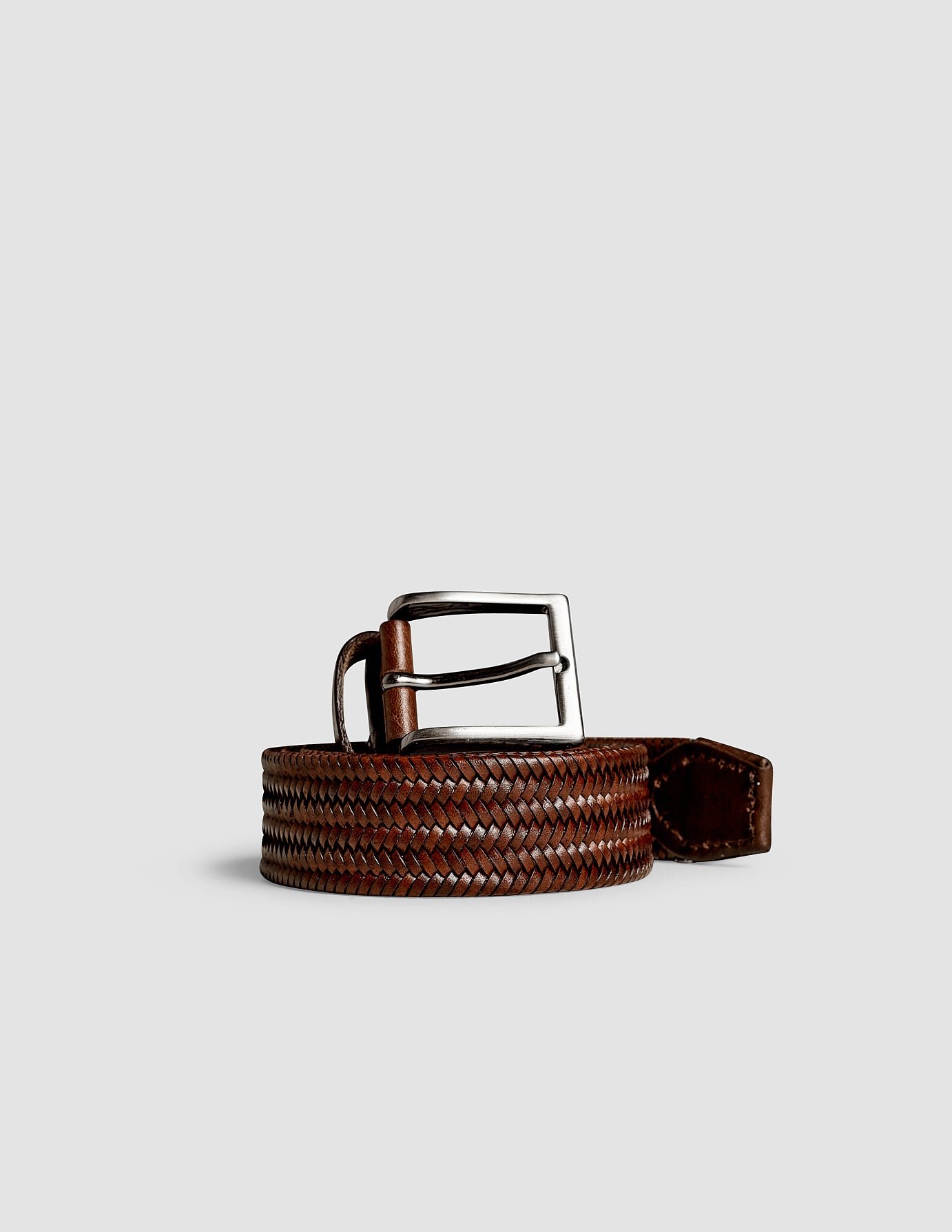 Braided Leather Belt Dark Brown | SHAPING NEW TOMORROW