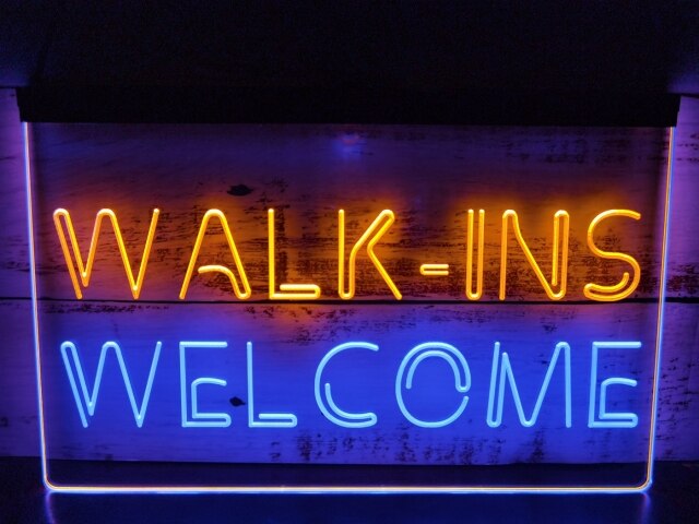 Walk Ins Welcome Two Tone Illuminated Led Neon Sign Dope Neons