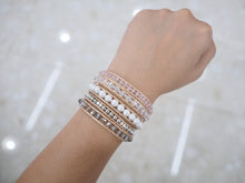 Load image into Gallery viewer, W5-297 Pearl &amp; Crystal 5 rounds wrap Bracelet
