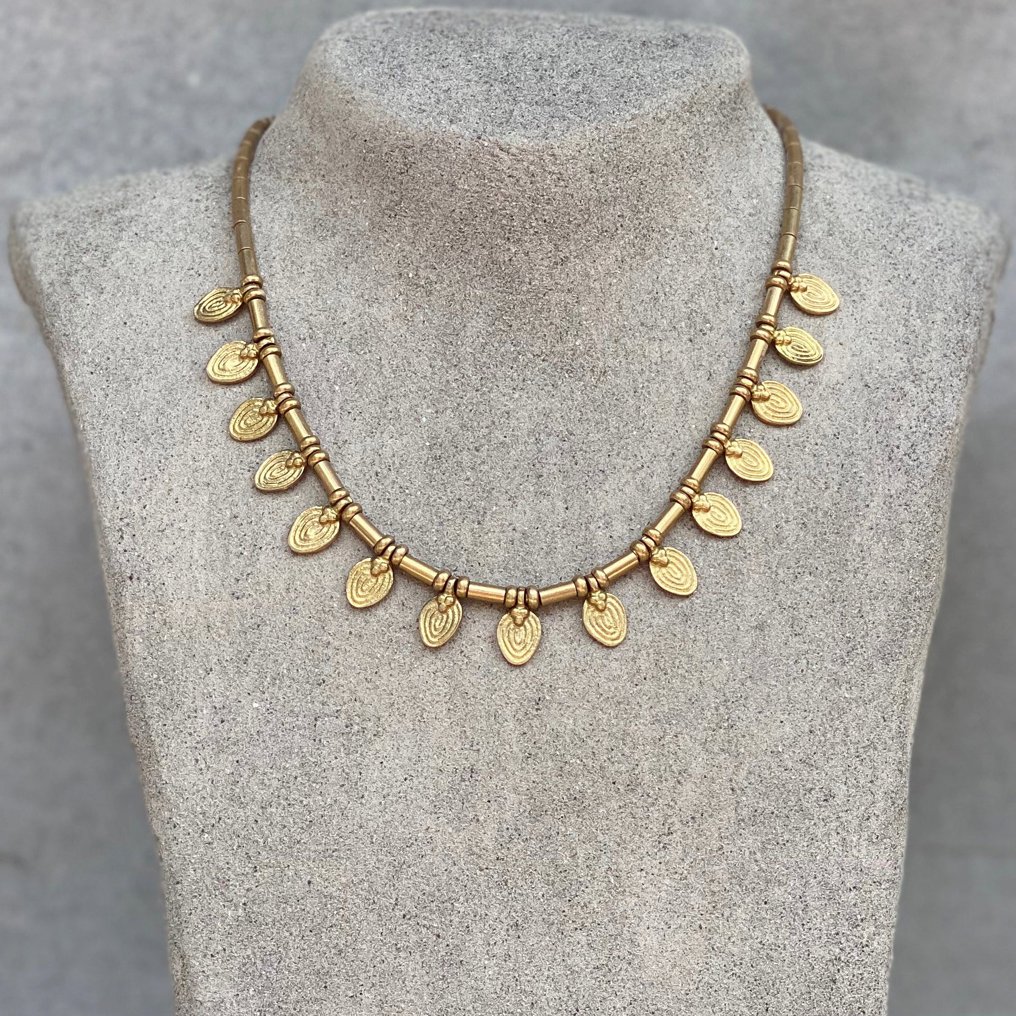 Handmade Boho Chains Shirt, Bronze Brass Chunky Shoulder Necklace