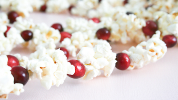 Popcorn cranberry garland