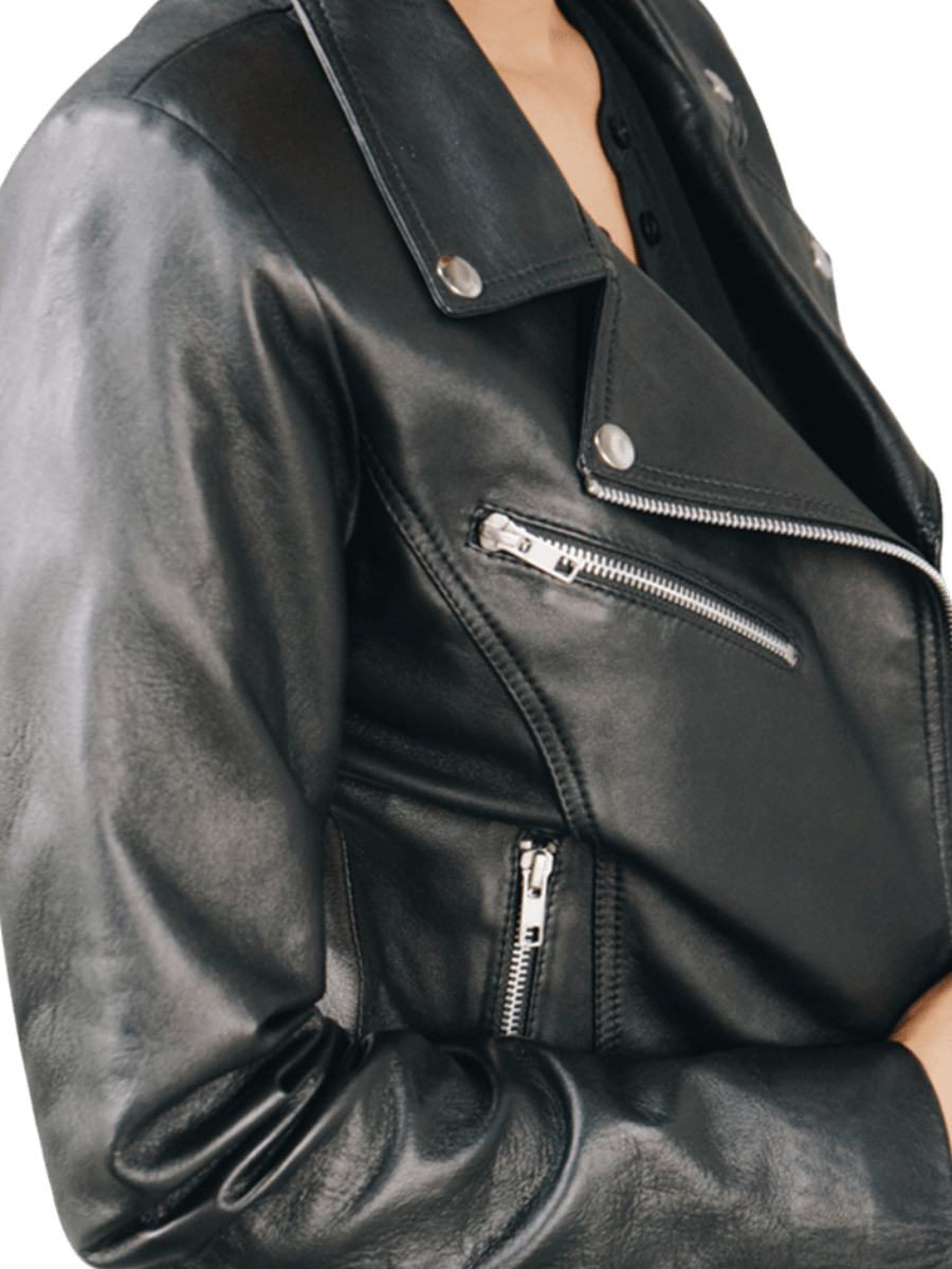 Ivy Biker Leather Jacket - Black | JACKET by Seminyak Leather Bali