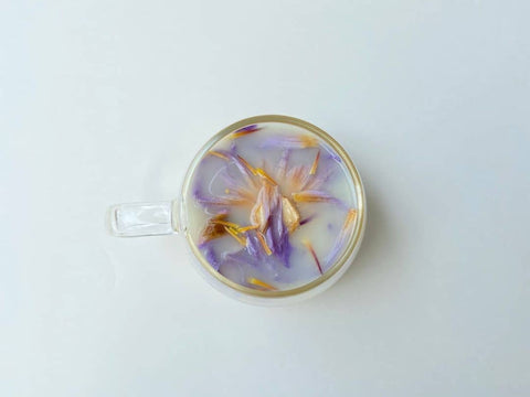 whole flower blue lotus latte