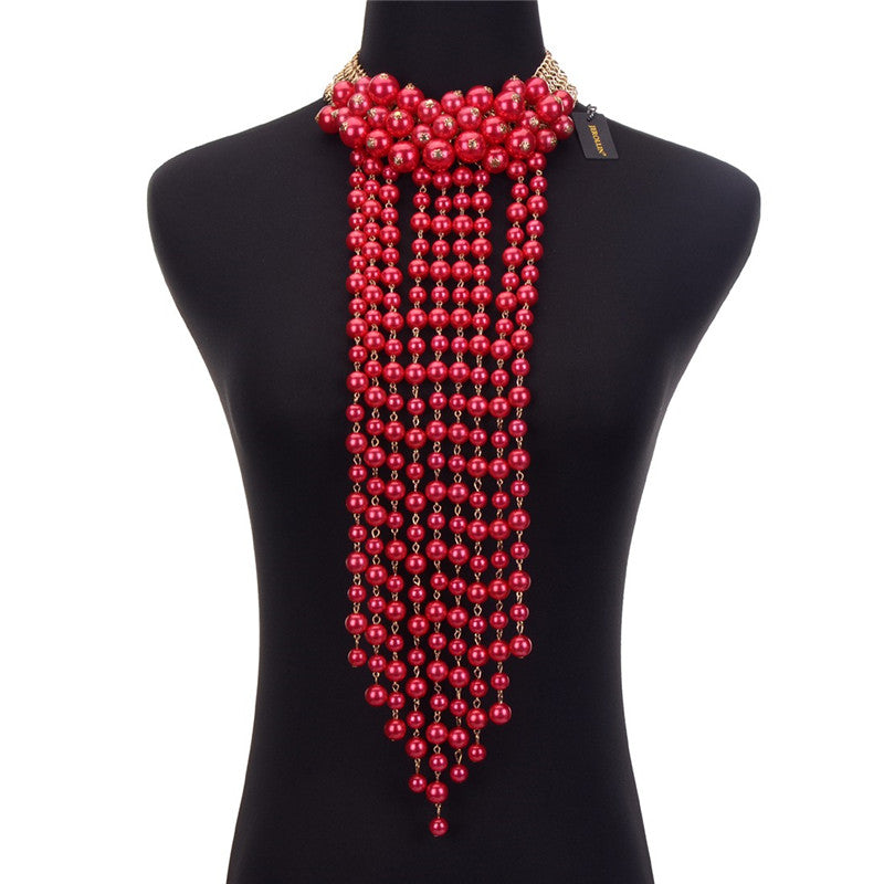 "BRING OUT THE PEARLS!" STUNNING MULTI LAYER NECKLACE