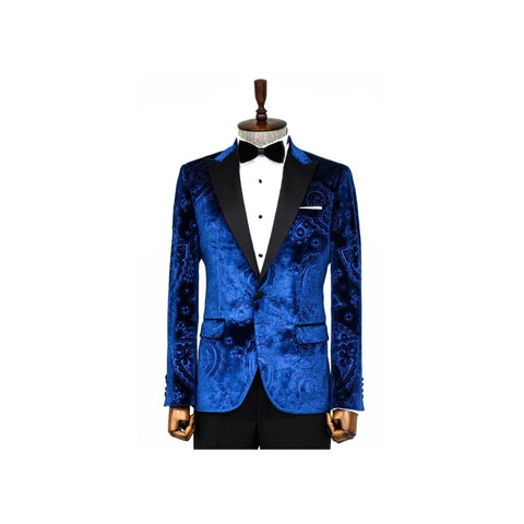 Royal-blue-velvet-paisley-engraved-prom-blazer