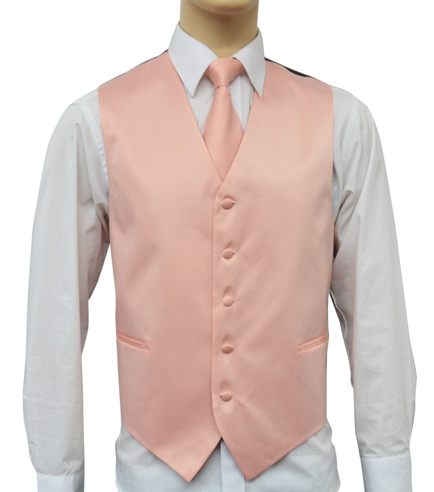 Blush Vest and Tie Set