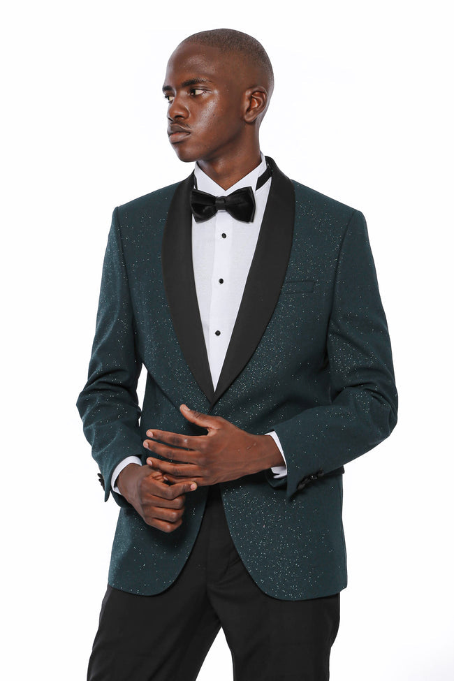 KCT Menswear - Luxurious Men's Hunter Green Sparkle Prom Blazer ...