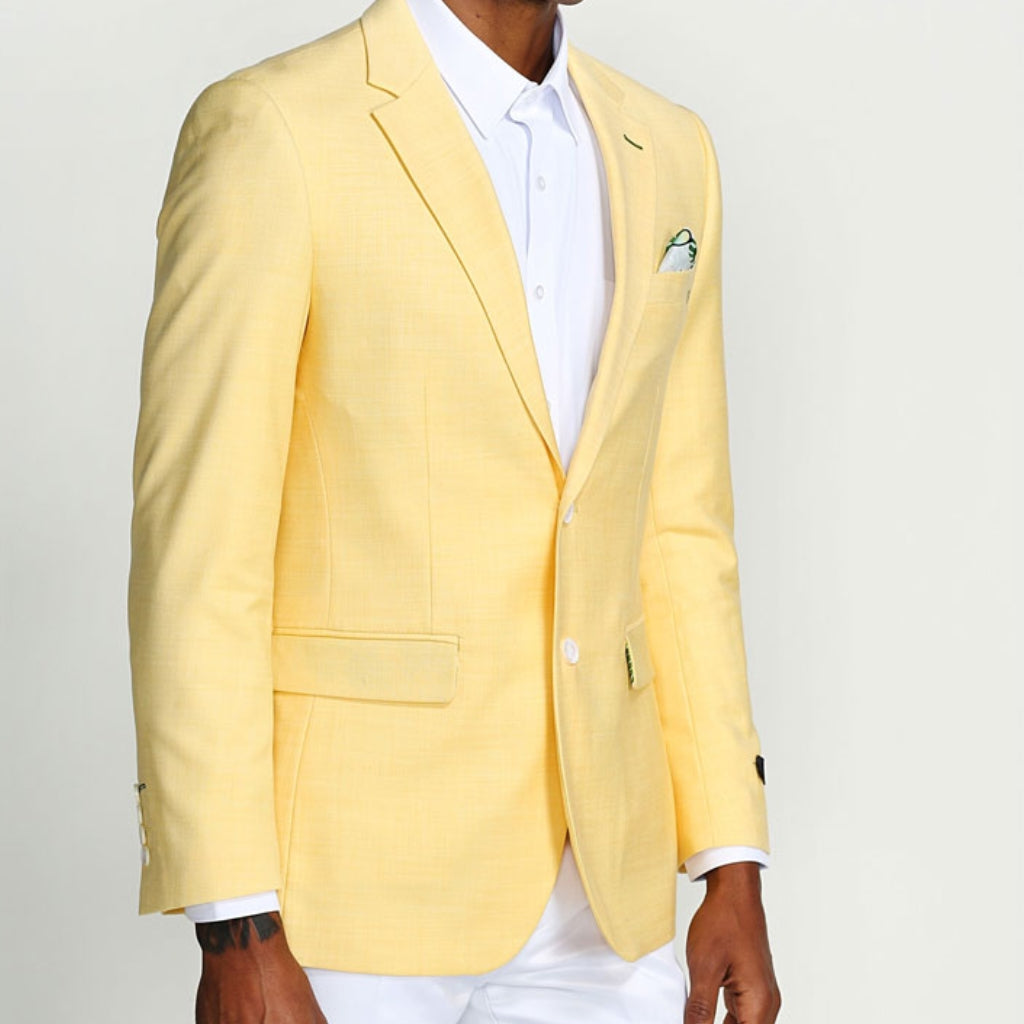 Yellow-Lemon Casual Blazer Two Button Notch Lapel – KCTMenswear