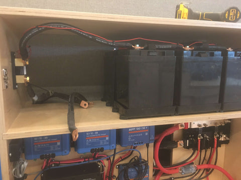 Lithium Batteries In Van Conversion being assembled