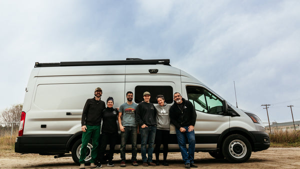 The proud owners of a ford transit campervan from Paved To Pines