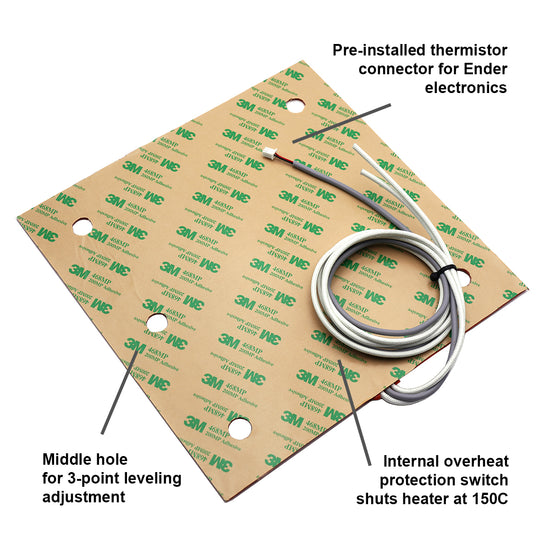 24V 250W Silicone Heater for 235x235mm Heated Bed Upgrade Creality End