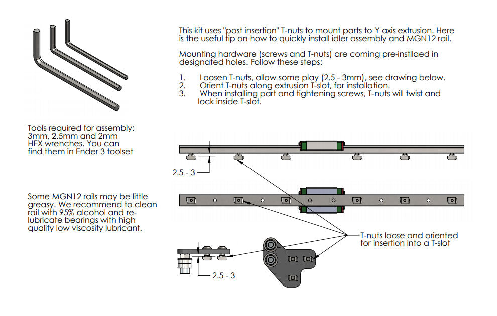 MGN12 Linear Rails Kit Assembly Guide - Ender 3