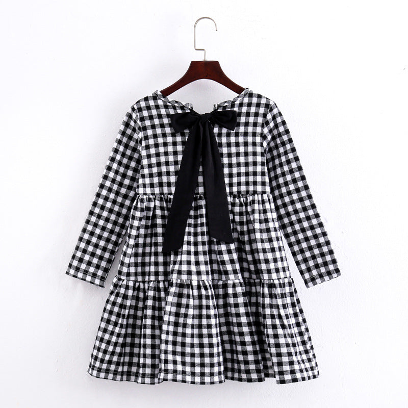 girls black gingham dress