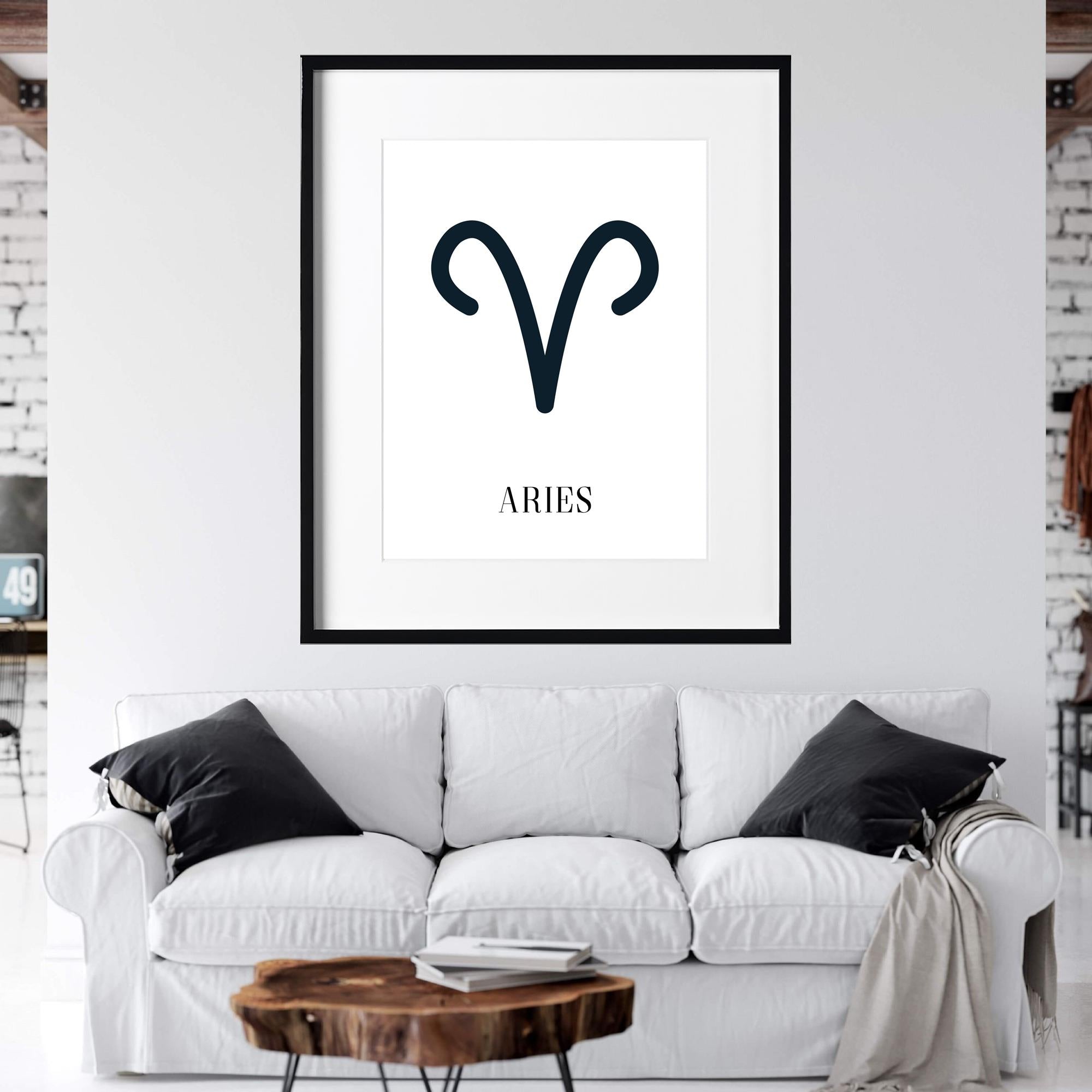 Aries Zodiac Sign, Fine Art Print, Wall Art, Home Décor, Minimalist ...