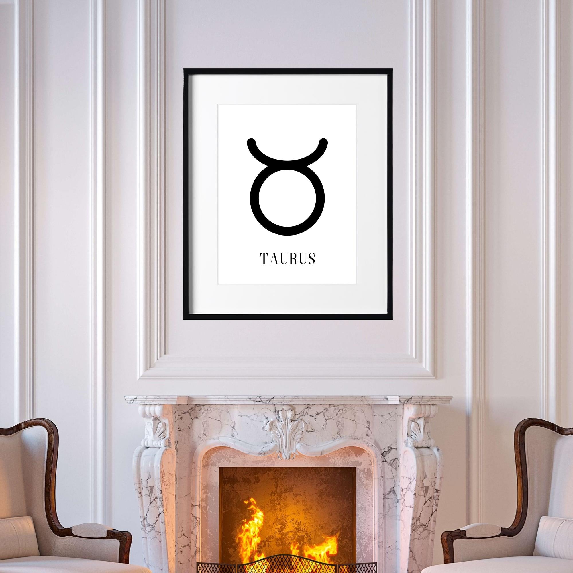 Taurus Zodiac Sign, Fine Art Print, Wall Art, Home Décor, Minimalist