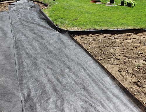 Geotextile fabric installed