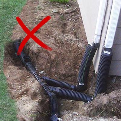 direct downspout french drain