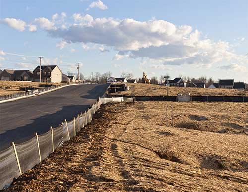 Silt Fence at Construction Site