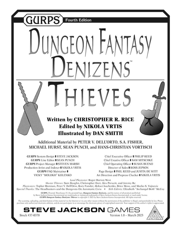 GURPS Dungeon Fantasy Denizens: Thieves