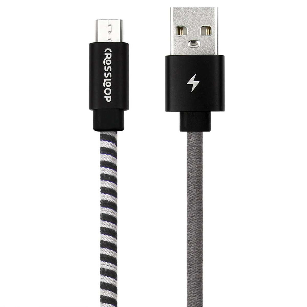 Buy Crossloop Micro USB Fast Charging Designer Cable in Black &amp; Grey