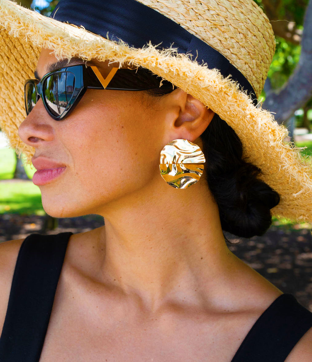 18K Gold Filled Square Octagonal Minimalist Stud Earrings (J290)