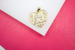 18k Gold Filled Big Sister Heart Pendant (A140)