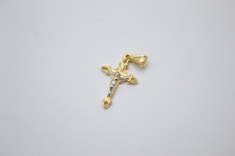 18K PVD Gold Cross Religious Pendant Plain Charms Without Jesus 3 Sizes Christian Crosses for Jewelry Making Gp88, GP89, Gp90