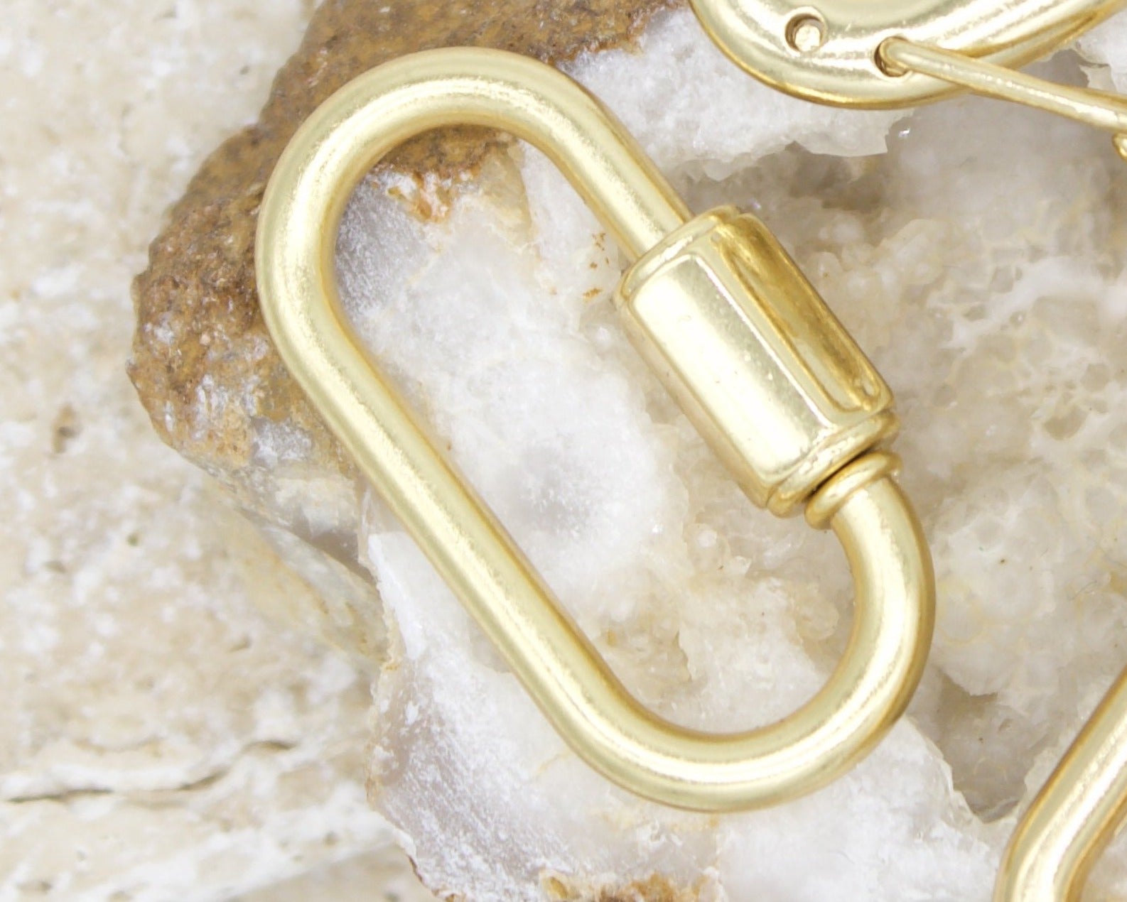 18K Gold Filled Heart Shaped Carabiner Lock, Carabiner Clasp, Screw in –  MIA J